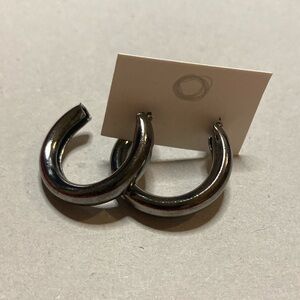 *BOGO FREE* Thick silver hoop earrings